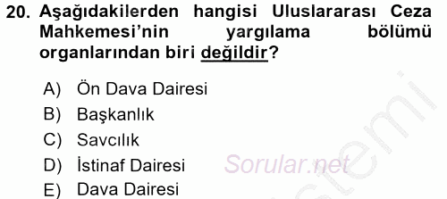 İnsan Hakları Ve Kamu Özgürlükleri 2016 - 2017 Ara Sınavı 20.Soru