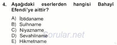 XVII. Yüzyıl Türk Edebiyatı 2012 - 2013 Ara Sınavı 4.Soru