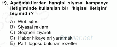 Marka ve Yönetimi 2012 - 2013 Dönem Sonu Sınavı 19.Soru