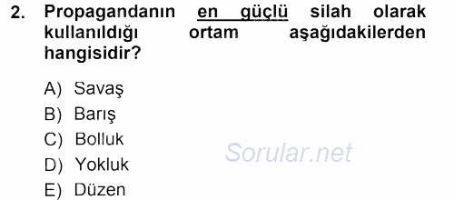 İkna Edici İletişim 2014 - 2015 Tek Ders Sınavı 2.Soru