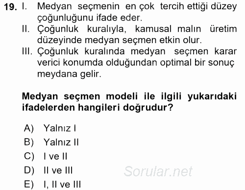 Kamu Maliyesi 2017 - 2018 Ara Sınavı 19.Soru