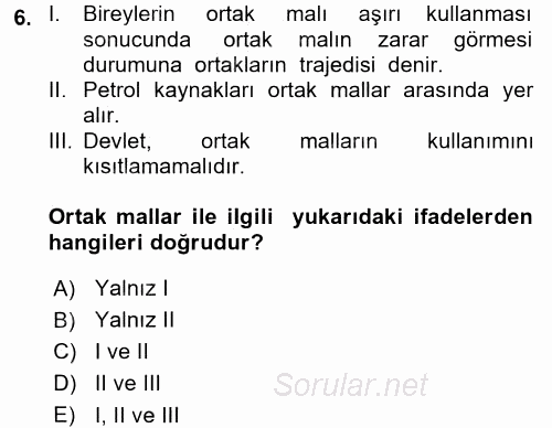 Kamu Maliyesi 2017 - 2018 Ara Sınavı 6.Soru