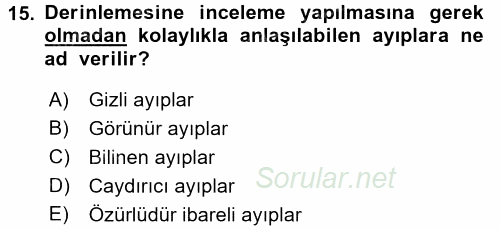 Tüketim Bilinci ve Bilinçli Tüketici 2016 - 2017 Dönem Sonu Sınavı 15.Soru