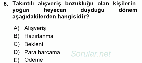 Tüketim Bilinci ve Bilinçli Tüketici 2016 - 2017 Dönem Sonu Sınavı 6.Soru