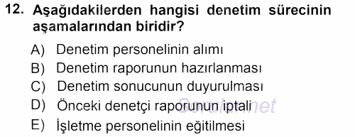 Muhasebe Denetimi 2012 - 2013 Ara Sınavı 12.Soru