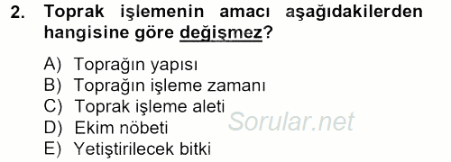 Tarla Bitkileri 1 2012 - 2013 Ara Sınavı 2.Soru