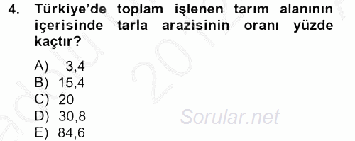 Tarla Bitkileri 1 2012 - 2013 Ara Sınavı 4.Soru