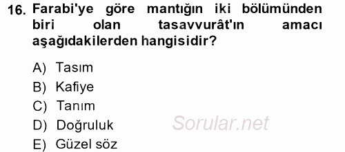 Mantığın Gelişimi 2014 - 2015 Ara Sınavı 16.Soru