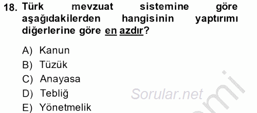 Elektrik Bakım, Arıza Bulma ve Güvenlik 2014 - 2015 Dönem Sonu Sınavı 18.Soru