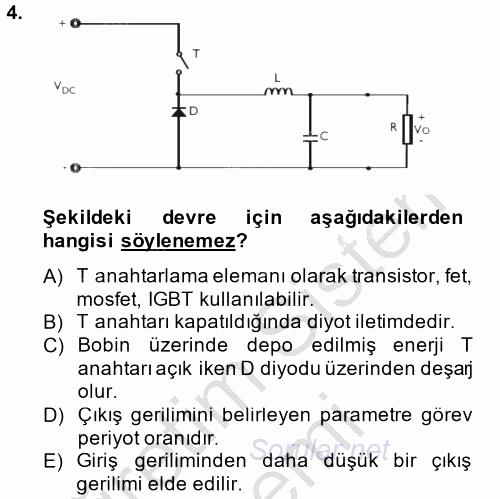 Elektrik Bakım, Arıza Bulma ve Güvenlik 2014 - 2015 Dönem Sonu Sınavı 4.Soru