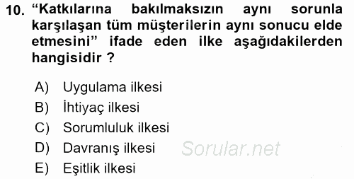 Perakendecilikte Müşteri İlişkileri Yönetimi 2015 - 2016 Dönem Sonu Sınavı 10.Soru