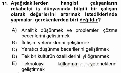 Perakendecilikte Müşteri İlişkileri Yönetimi 2015 - 2016 Dönem Sonu Sınavı 11.Soru