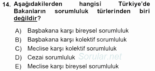 Kamu Özel Kesim Yapısı Ve İlişkileri 2016 - 2017 Ara Sınavı 14.Soru
