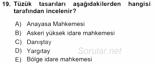 Kamu Özel Kesim Yapısı Ve İlişkileri 2016 - 2017 Ara Sınavı 19.Soru