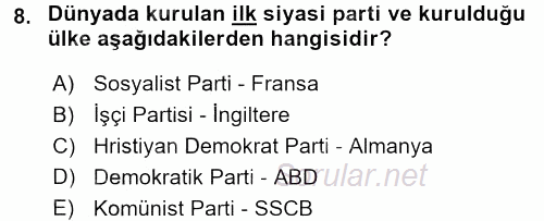 Kamu Özel Kesim Yapısı Ve İlişkileri 2016 - 2017 Ara Sınavı 8.Soru