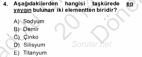 Toprak Bilgisi ve Bitki Besleme 2014 - 2015 Dönem Sonu Sınavı 4.Soru