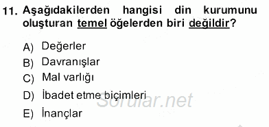 Eğitim Sosyolojisi 2013 - 2014 Ara Sınavı 11.Soru