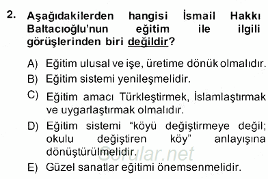 Eğitim Sosyolojisi 2013 - 2014 Ara Sınavı 2.Soru