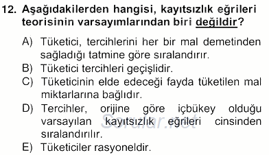 Spor Ekonomisi 2012 - 2013 Ara Sınavı 12.Soru