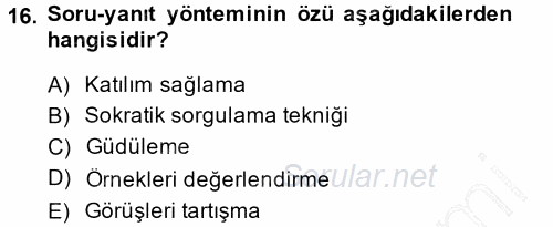 İşletmelerde Eğitim ve Geliştirme 2014 - 2015 Ara Sınavı 16.Soru