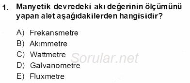 Elektrik Makinaları 2013 - 2014 Ara Sınavı 1.Soru