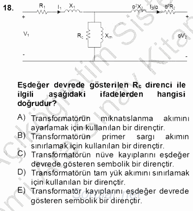 Elektrik Makinaları 2013 - 2014 Ara Sınavı 18.Soru