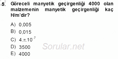 Elektrik Makinaları 2013 - 2014 Ara Sınavı 5.Soru