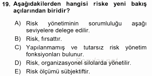 Lojistik Yönetimi 2015 - 2016 Dönem Sonu Sınavı 19.Soru