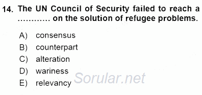 İleri Okuma Ve Yazma Becerileri 1 2015 - 2016 Dönem Sonu Sınavı 14.Soru