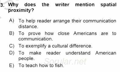 İleri Okuma Ve Yazma Becerileri 1 2015 - 2016 Dönem Sonu Sınavı 3.Soru
