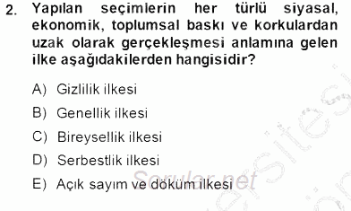 Yurttaşlık ve Çevre Bilgisi 2013 - 2014 Dönem Sonu Sınavı 2.Soru