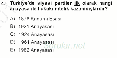 Yurttaşlık ve Çevre Bilgisi 2013 - 2014 Dönem Sonu Sınavı 4.Soru