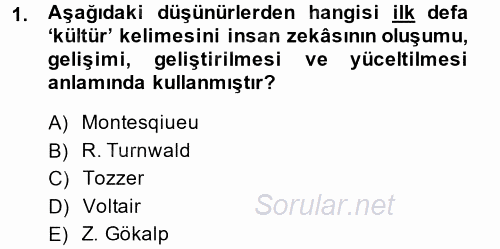 İslam Kurumları ve Medeniyeti 2014 - 2015 Ara Sınavı 1.Soru