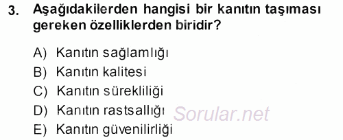Muhasebe Denetimi 2013 - 2014 Dönem Sonu Sınavı 3.Soru