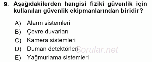 Otel İşletmelerinde Destek Hizmetleri 2017 - 2018 Dönem Sonu Sınavı 9.Soru