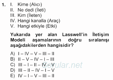 Sözlü ve Sözsüz İletişim 2012 - 2013 Ara Sınavı 1.Soru