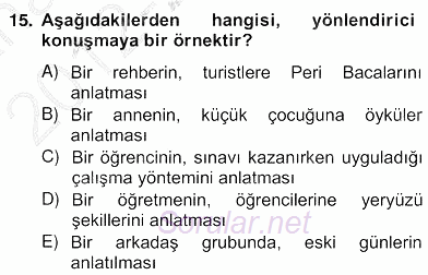 Sözlü ve Sözsüz İletişim 2012 - 2013 Ara Sınavı 15.Soru