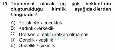 Sözlü ve Sözsüz İletişim 2012 - 2013 Ara Sınavı 19.Soru