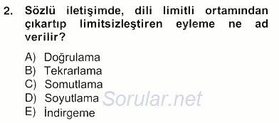 Sözlü ve Sözsüz İletişim 2012 - 2013 Ara Sınavı 2.Soru