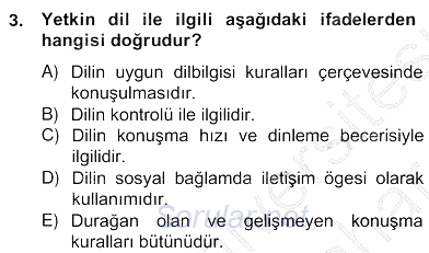 Sözlü ve Sözsüz İletişim 2012 - 2013 Ara Sınavı 3.Soru