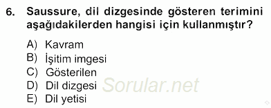 Sözlü ve Sözsüz İletişim 2012 - 2013 Ara Sınavı 6.Soru