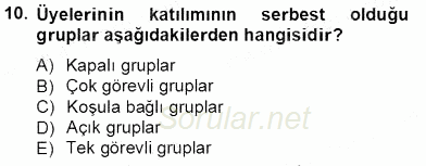 İletişim Bilgisi 2013 - 2014 Tek Ders Sınavı 10.Soru