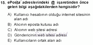 İletişim Bilgisi 2013 - 2014 Tek Ders Sınavı 15.Soru