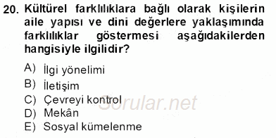 İletişim Bilgisi 2013 - 2014 Tek Ders Sınavı 20.Soru
