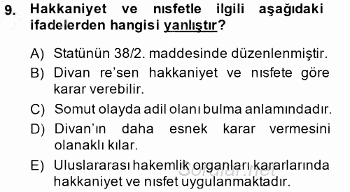 Uluslararası Hukuk 1 2014 - 2015 Ara Sınavı 9.Soru