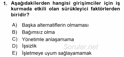 İş Planı 2016 - 2017 Dönem Sonu Sınavı 1.Soru