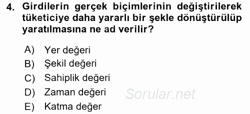 İş Planı 2016 - 2017 Dönem Sonu Sınavı 4.Soru