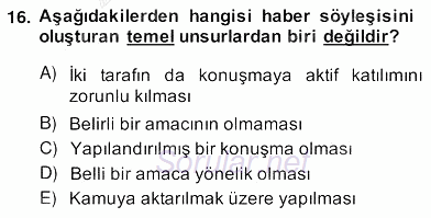 Haber Toplama Teknikleri 2013 - 2014 Ara Sınavı 16.Soru