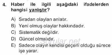 Haber Toplama Teknikleri 2013 - 2014 Ara Sınavı 4.Soru