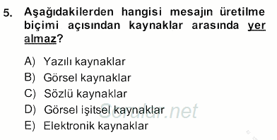 Haber Toplama Teknikleri 2013 - 2014 Ara Sınavı 5.Soru